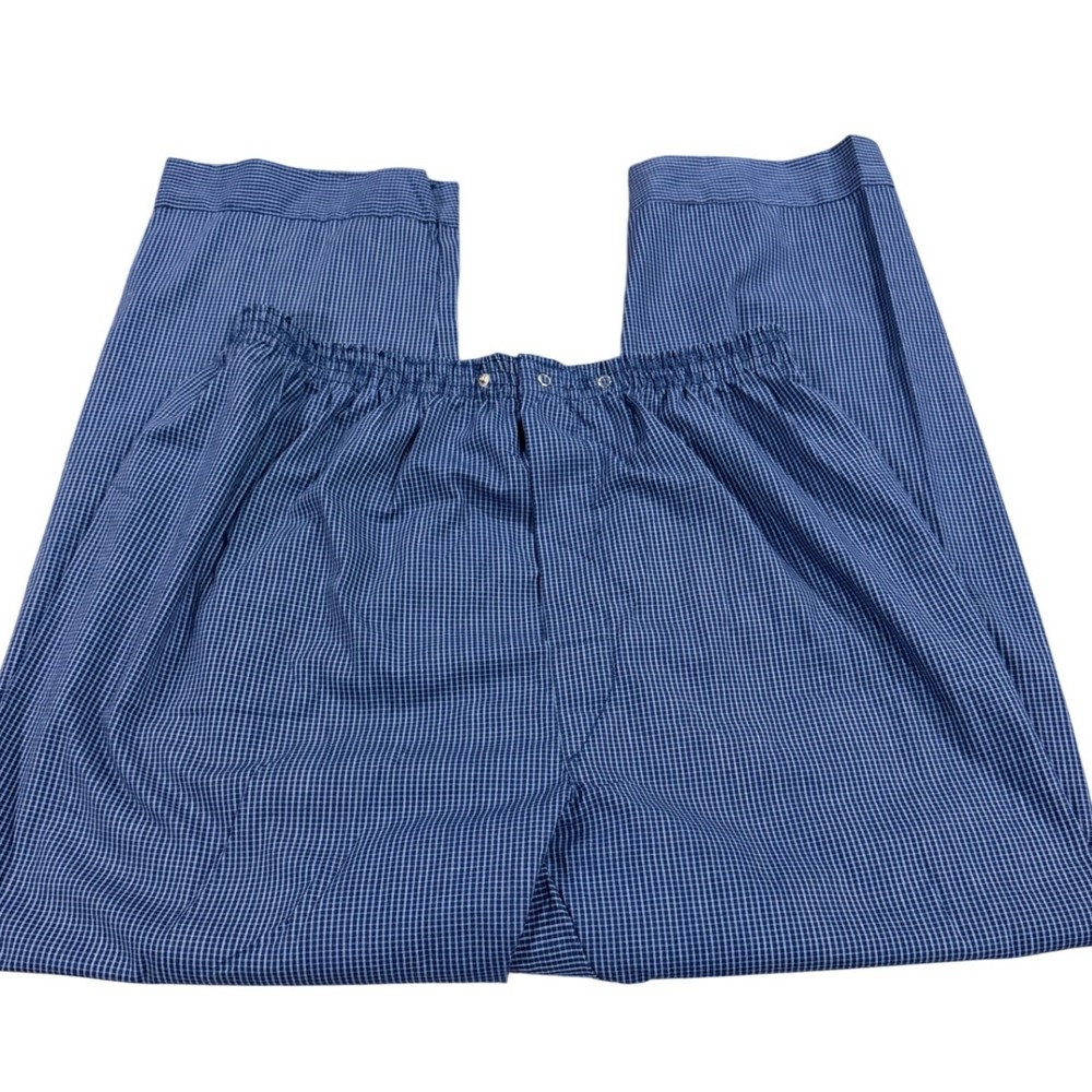 Croft & Barrow Mens Blue Micro Check Pajama Set Long Sleeve Top Pants Large - Picture 5 of 8